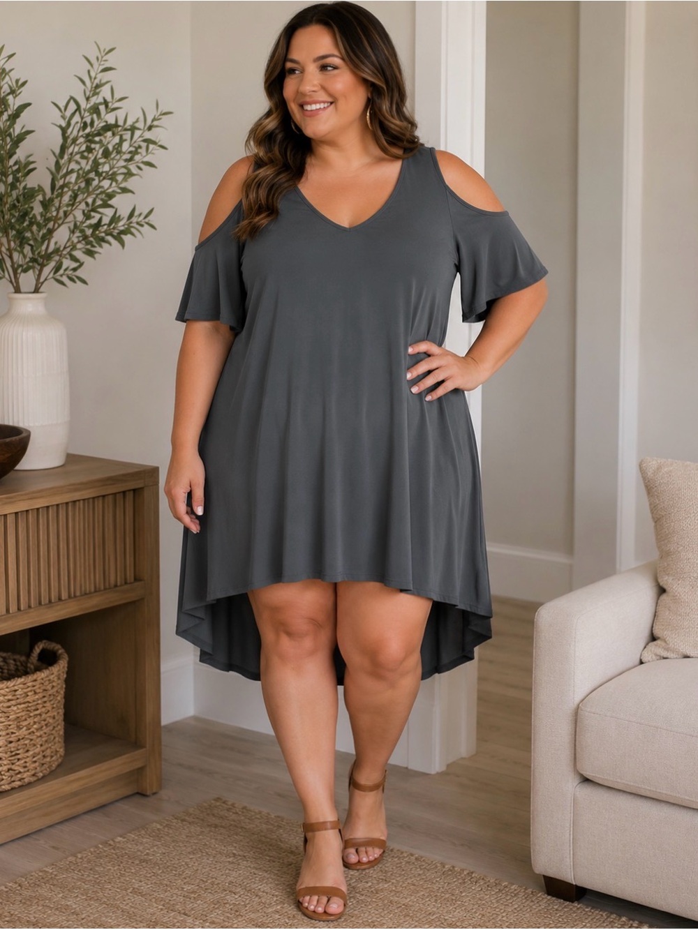 Coverstitched women’s dress